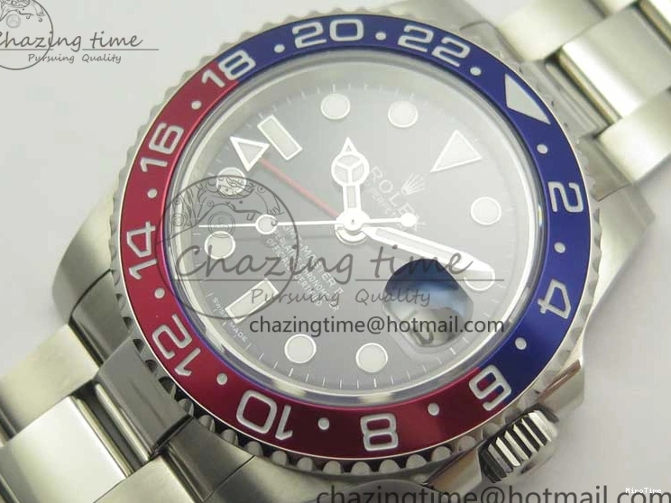 MiroTime 0519 GMT Master II 116719 BLRO GMF 904L Steel Edition Blue Dial on Bracelet A Sporty 3385